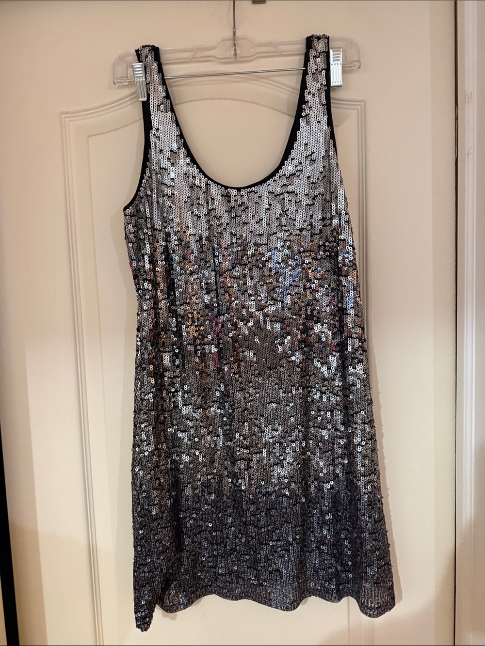 Express Silver Sequin Mini Dress